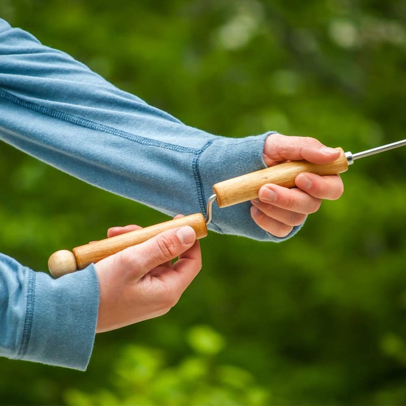 Wolf 'em Wolf'em 2-in-1 Roasting Stick for Marshmallow and Campfire Pie with Easy Spin Handles (Set of 2) - Image 5
